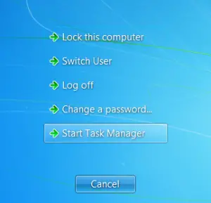 remote log in task manager shortcut